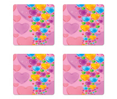 Love Romantic Hearts Coaster Set Of Four