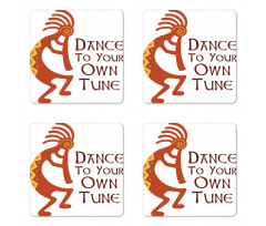 Tribal Dance Symbol Art Coaster Set Of Four