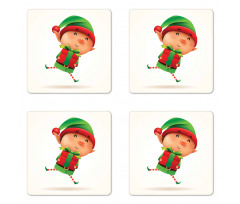 Little Boy Holding a Present Coaster Set Of Four