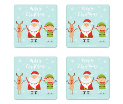 Characters Holding Ornaments Coaster Set Of Four