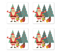 Santa Claus Little Man Presents Coaster Set Of Four