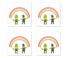 Leprechauns Under a Rainbow Coaster Set Of Four