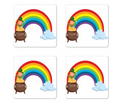 Irish St Patrick's Day Rainbow Coaster Set Of Four