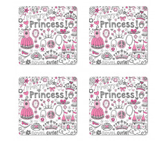 Fairy Tale Princess Tiara Coaster Set Of Four