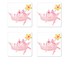 Crown and Magic Wand Coaster Set Of Four