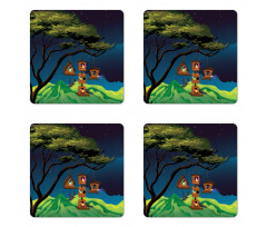 Fly Animals Nest Cartoon Coaster Set Of Four