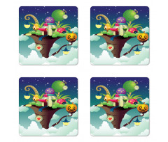 Magic Nest Tent Pumpkin Coaster Set Of Four