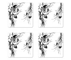 Nest of Sparrows Coaster Set Of Four