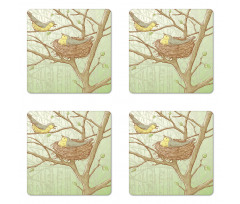 Tree Animals Spring Woods Coaster Set Of Four