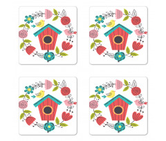 Winged Animals Nest Art Coaster Set Of Four