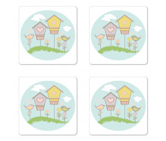 Meadow Flower Nest Cloud Coaster Set Of Four