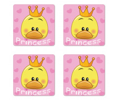 Princess Duck with Tiara Coaster Set Of Four