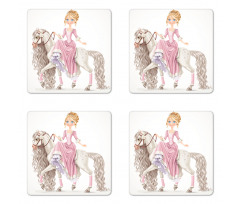 Princess on White Horse Coaster Set Of Four