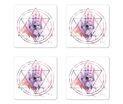 Watercolor All Seeing Eye Coaster Set Of Four