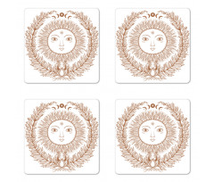 Mystic Sun with Branches Coaster Set Of Four