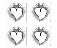 Heart with Rays Coaster Set Of Four