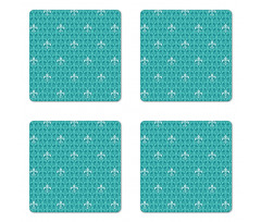 Fleur De Lis Pattern Coaster Set Of Four