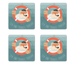 Old Sailor Pipe Coaster Set Of Four