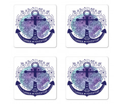 Watercolor Anchor Coaster Set Of Four