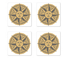 Sun Compass Art Coaster Set Of Four