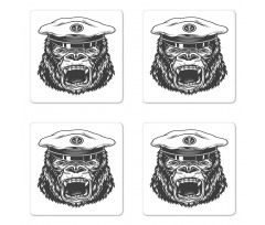 Seaman Gorilla Art Coaster Set Of Four