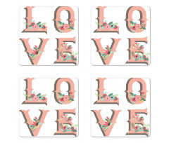 Big Love Lettering Coaster Set Of Four