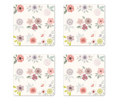 Continuous Flowers Coaster Set Of Four