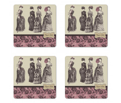 Women Fashion Handbag Coaster Set Of Four