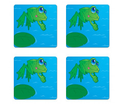 Diving Animal from a Leaf Coaster Set Of Four