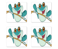 Animal Holding on a Branch Coaster Set Of Four