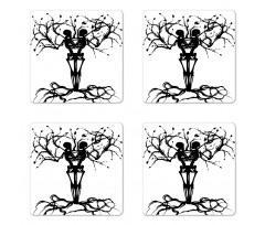 Bone Tree Gothic Coaster Set Of Four