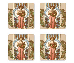 Harvest Woman with Corns Coaster Set Of Four