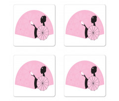 Woman Side Portrait Coaster Set Of Four