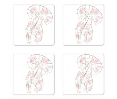 Geisha Girl Coaster Set Of Four