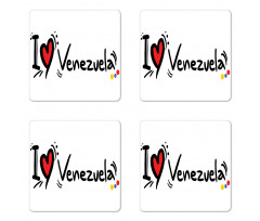 I Love Venezuela Wording Coaster Set Of Four