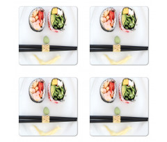 Sushi Smile Plate Top Photo Coaster Set Of Four