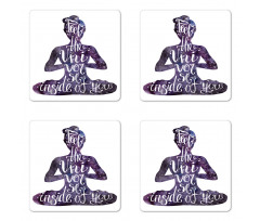 Fell the Universe Text Yoga Coaster Set Of Four