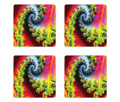 Abstract Fantasy Psychedelic Coaster Set Of Four