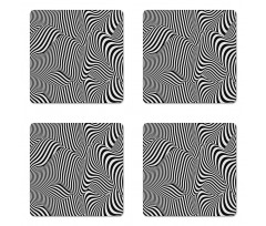 Optical Lines Art Coaster Set Of Four