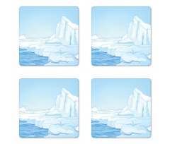 Cartoon Style Winter Theme Coaster Set Of Four