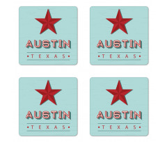 Texas Wording and a Star Coaster Set Of Four