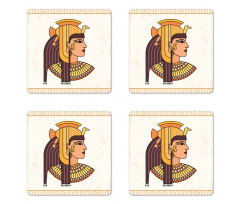 Ancient Woman Character Coaster Set Of Four