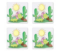 Styracosaurus Doodle Coaster Set Of Four