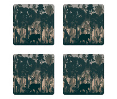 Spooky Forest and Animals Coaster Set Of Four