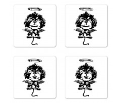 Angelic Monkey with Wings Coaster Set Of Four