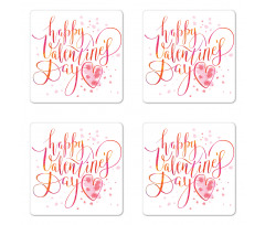 Warm Calligraphy Coaster Set Of Four