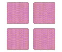 Feminine Retro Circles Coaster Set Of Four