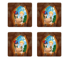 Children Reading a Map Coaster Set Of Four