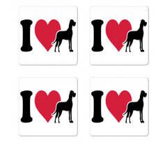 Classic Heart Dog Lover Coaster Set Of Four