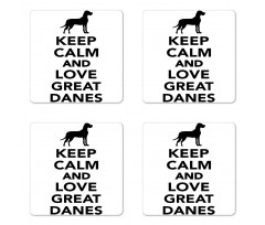 Keep Calm and Love Text Coaster Set Of Four